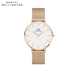 Daniel Wellington Petite Melrose Watch With Mesh Strap In Rose Gold