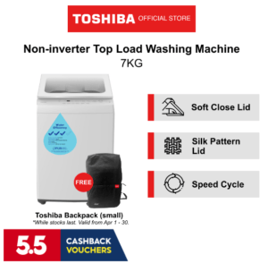 TOSHIBA Top Load Quick Wash Washing Machine [7kg Capacity] - Model AWK801AS