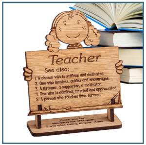 Teacher Appreciation Wooden Stand Gift