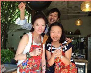 Ladies holding ladles