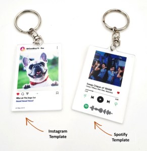 Spotify and instagram keychain