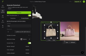 Bag in light purple background with flower flair.ai