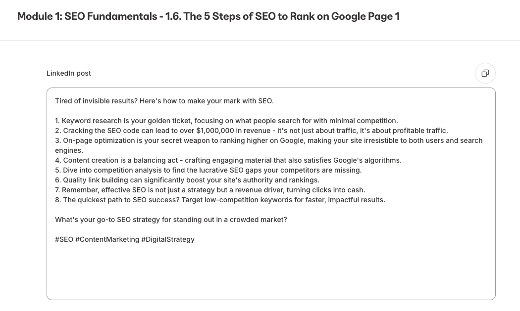 Kajabi Creator Studio LinkedIn Post