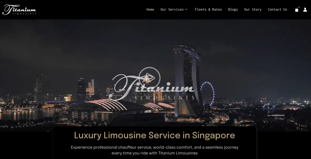 Titanium Limousines company website screenshot