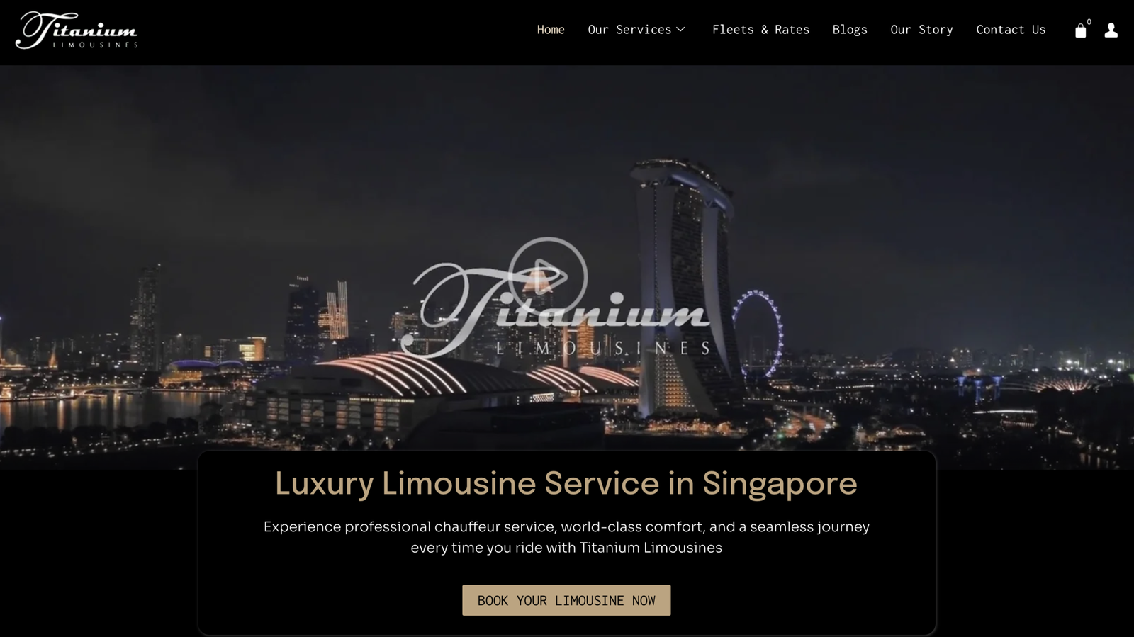 Titanium Limousines Company Website Screenshot With Book Your Limousine CTA Button
